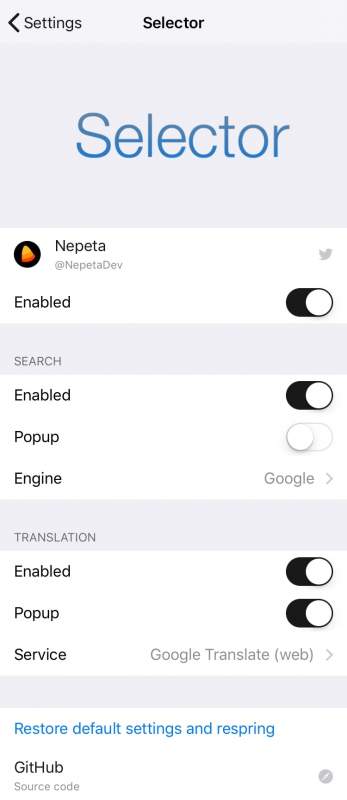 Selector - tweak dịch Việt-Anh cực hay dành cho máy jailbreak