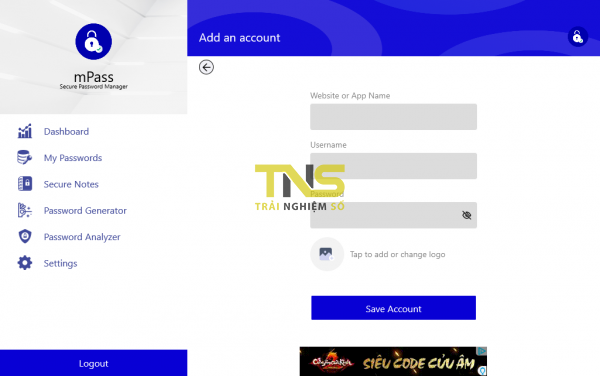 mPass: Lưu giữ mật khẩu web, ghi chú,... an toàn trên Windows 10, Android, iOS
