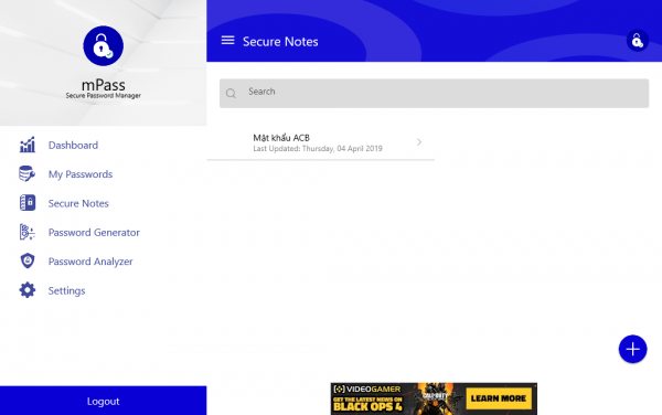 mPass: Lưu giữ mật khẩu web, ghi chú,... an toàn trên Windows 10, Android, iOS