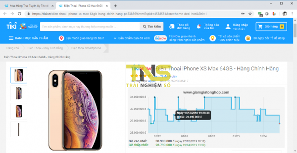 Xem lịch sử giá sản phẩm trên Tiki