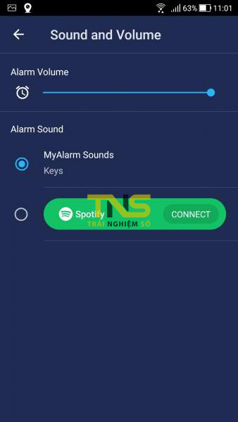 Báo thức với nhạc Spotify trên Android