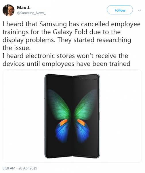 Samsung hoãn giao hàng Galaxy Fold