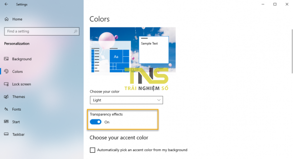 Cách tắt hiệu ứng mờ trên hình nền màn hình đăng nhập Windows 10 May 2019 Update