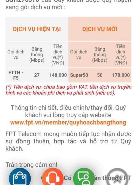 FPT Telecom tự ý chuyển gói cước khiến khách hàng bức xúc