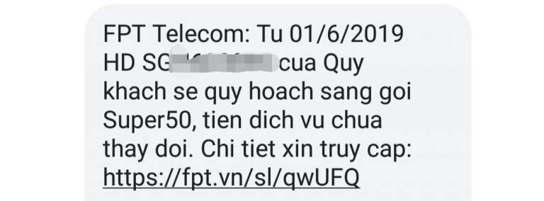 FPT Telecom tự ý chuyển gói cước khiến khách hàng bức xúc