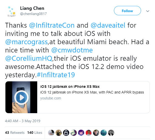 iOS 12.1.3 - iOS 12.2 đã bị jailbreak