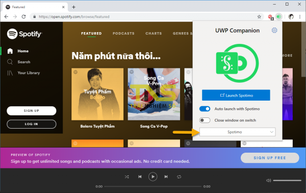 Mở YouTube, Reddit, Spotify,… nền web bằng ứng dụng UWP