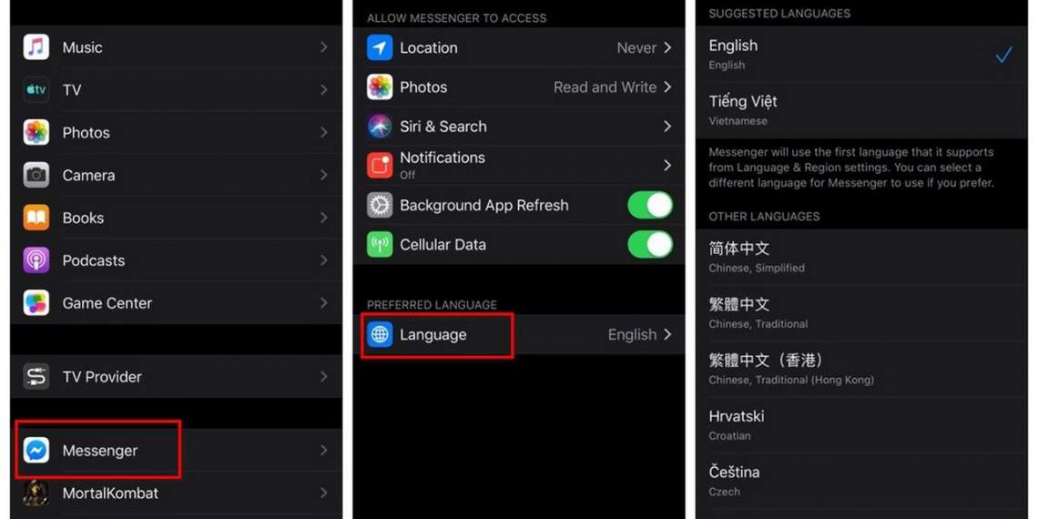 Cách chọn ngôn ngữ cho từng ứng dụng trên iOS 13
