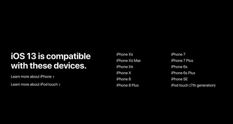 iOS 13 và iPadOS sẽ tương thích với những thiết bị nào?