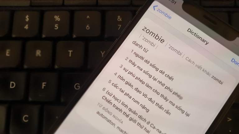 Cách sử dụng từ điện Việt – Anh trên iOS 13