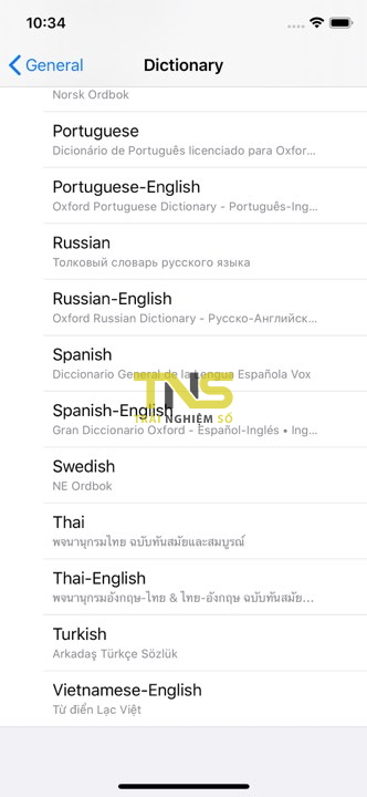 Cách sử dụng từ điện Việt - Anh trên iOS 13