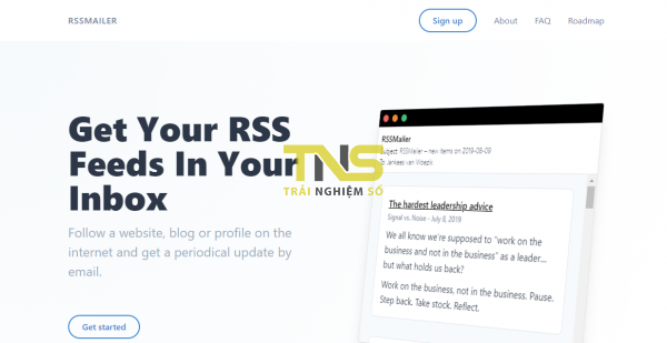 RSSMailer: Theo dõi tin tức mới, video mới qua email