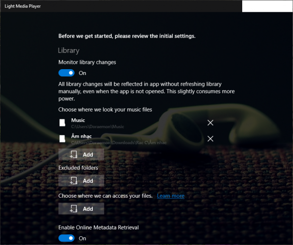 Dùng Light Media Player 2 phát nhạc và xem lời bài hát trên Windows 10