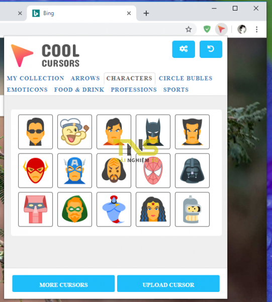 Dùng Cool Cursors thay đổi con trỏ chuột trên Chrome