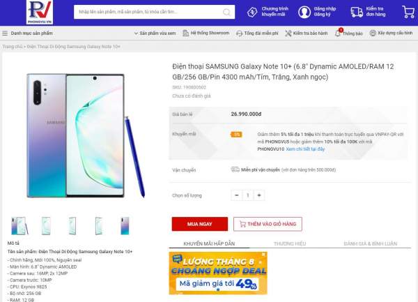 Phong Vũ bán smartphone từ 29/8