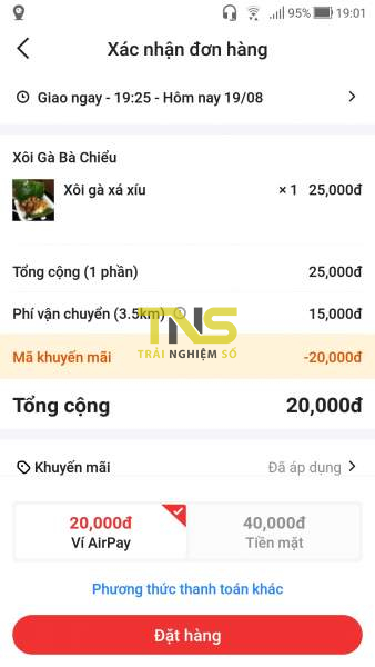 Cách đặt món trên Now.vn từ ứng dụng Shopee