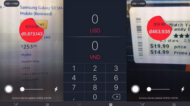 Đang miễn phí ứng dụng chuyển đổi tiền tệ ngay trên camera iPhone