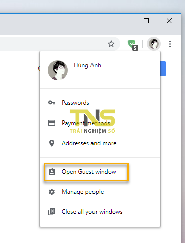 Cách mở Chrome trong chế độ Guest mặc định