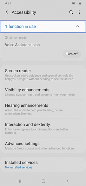 Cách tắt tính năng đọc màn hình trên điện thoại Samsung Galaxy