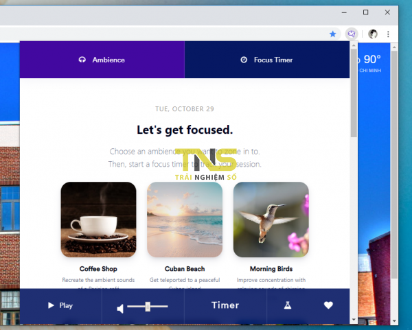 Tập trung, thư giãn cùng Rofocus trên Chrome