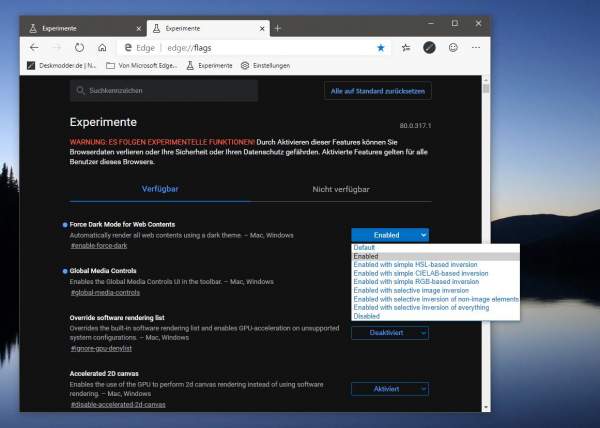 Cách bật Dark Mode cho toàn bộ trang web truy cập trên Edge Chromium