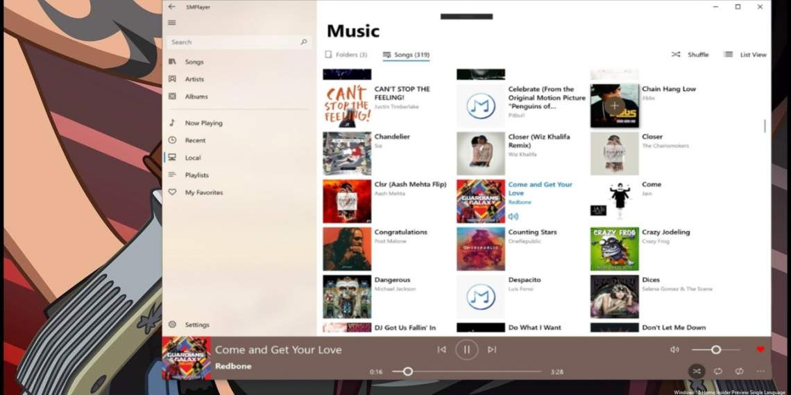 SMPlayer: Trình phát nhạc đẹp như Groove music cho Windows 10