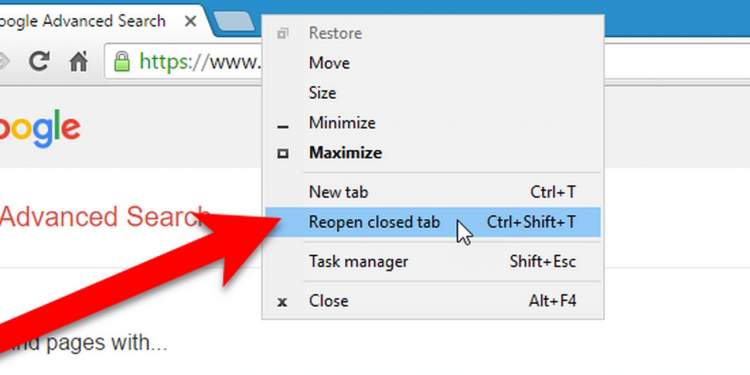 Cách mở lại tab đã đóng trên trình duyệt