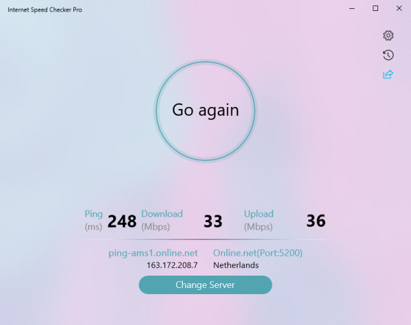 Internet Speed Checker PRO: Kiểm tra tốc độ mạng internet trên Windows 10