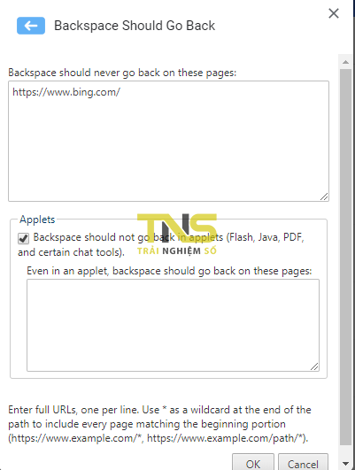 Sử dụng lại phím Backspace để lùi trang trên Chrome