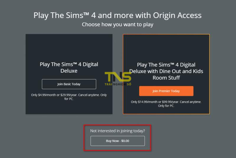 play the sims 4 for free