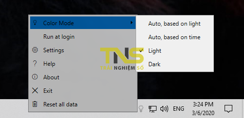 Mở ứng dụng, thư mục hay website tự động khi giao diện Sáng/Tối Windows 10 thay đổi