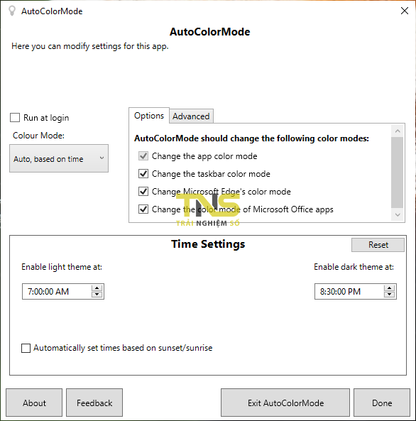 Mở ứng dụng, thư mục hay website tự động khi giao diện Sáng/Tối Windows 10 thay đổi