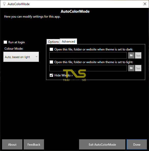 Mở ứng dụng, thư mục hay website tự động khi giao diện Sáng/Tối Windows 10 thay đổi
