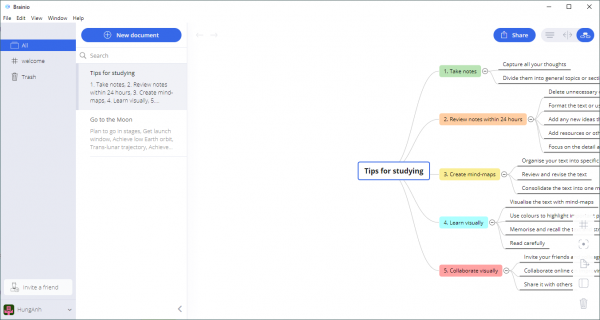 Lập bản đồ tư duy trên Windows 10 với Brainio