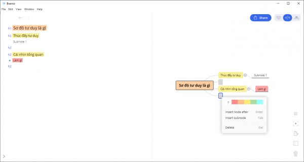 Lập bản đồ tư duy trên Windows 10 với Brainio