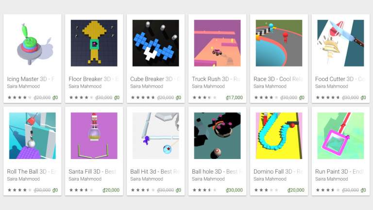 Đang miễn phí bộ game Android trị giá hơn 400 ngàn đồng từ nhà phát triển Saira Mahmood