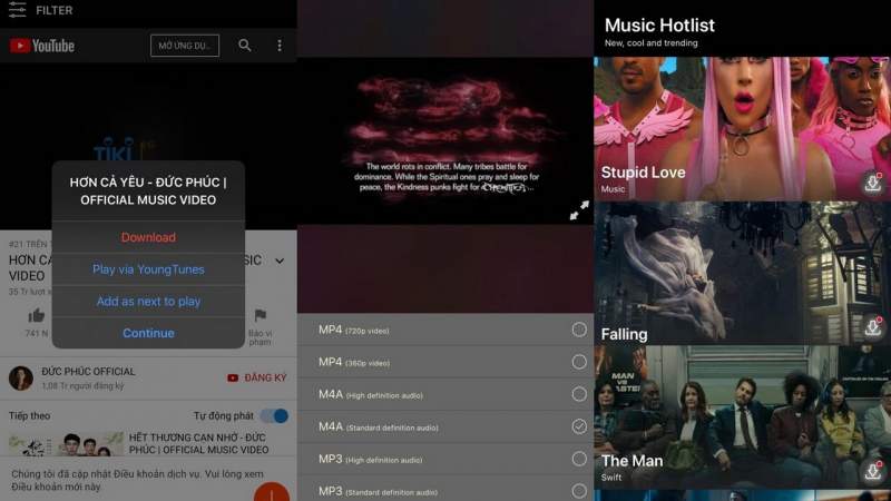 YoungTunes – nghe nhạc YouTube trên iPhone khi tắt màn hình, tải video về