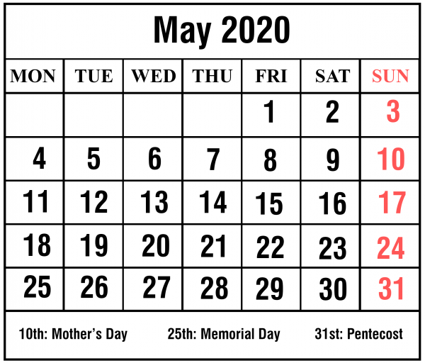 Bộ ảnh nền lịch cho tháng 5-2020