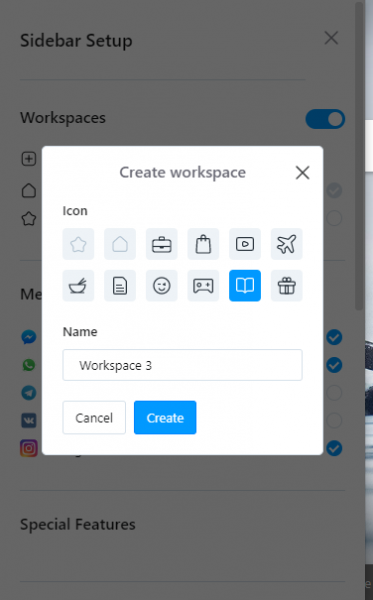 Cách sử dụng tính năng WorkSpace (Không gian làm việc) trên Opera