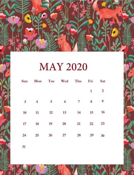 Bộ ảnh nền lịch cho tháng 5-2020
