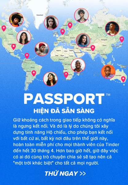 Tinder ra mắt tính năng hộ chiếu miễn phí dành cho tất cả các thành viên