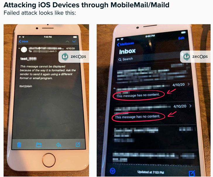Lỗ hổng nghiêm trọng: iPhone bị hack chỉ bằng cách gửi email