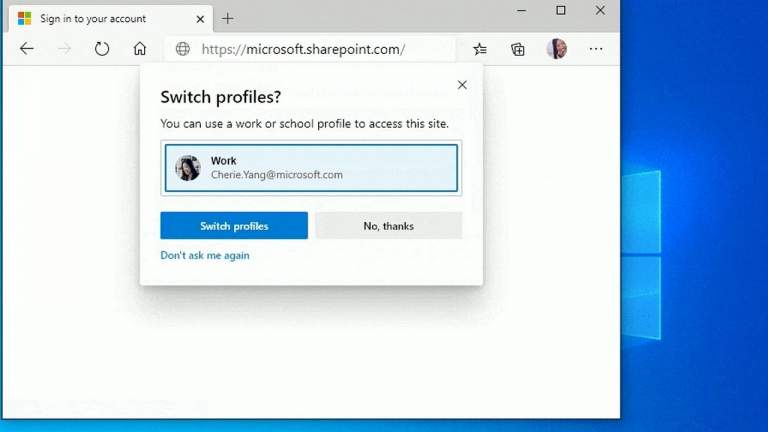 Cách tách riêng công việc và duyệt web cá nhân trên Edge Chromium