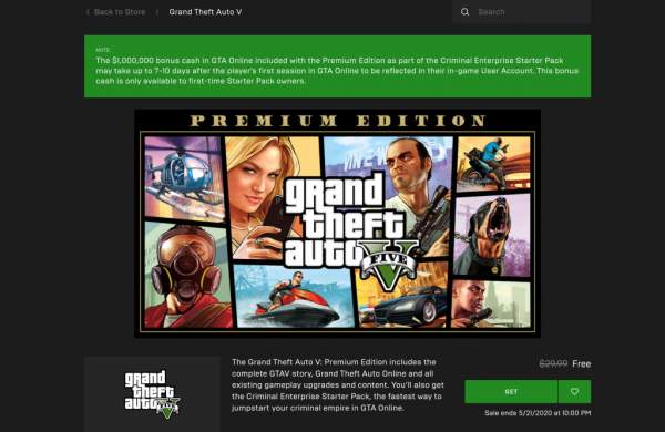 Đang miễn phí game "bom tấn" Grand Theft Auto V Premium Edition