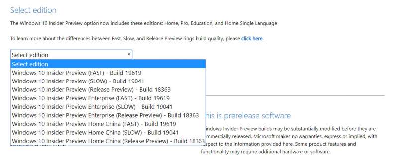 Cách tải file ISO Windows 10 build 19619