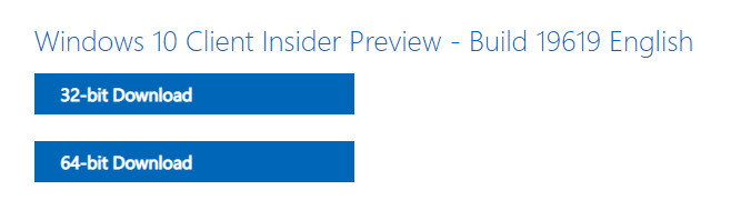 Cách tải file ISO Windows 10 build 19619