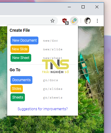 Mở và tạo Google Docs, Google Slides, Google Sheets thông qua phím tắt