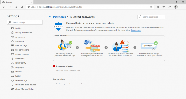 Bật ngay Password Monitor cho Microsoft Edge để cảnh báo khi mật mã bị rò rỉ
