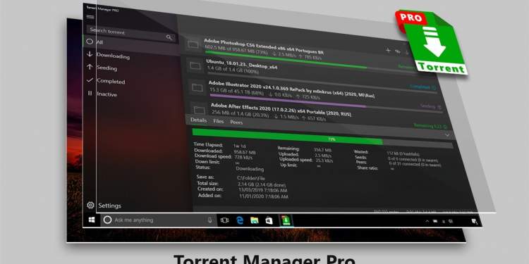 Tải torrent trên Windows 10 với Torrent Manager PRO