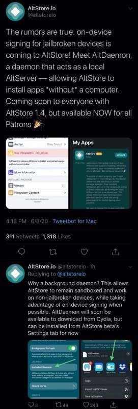 AltDaemon - utility that allows application signing right on iPhone 1